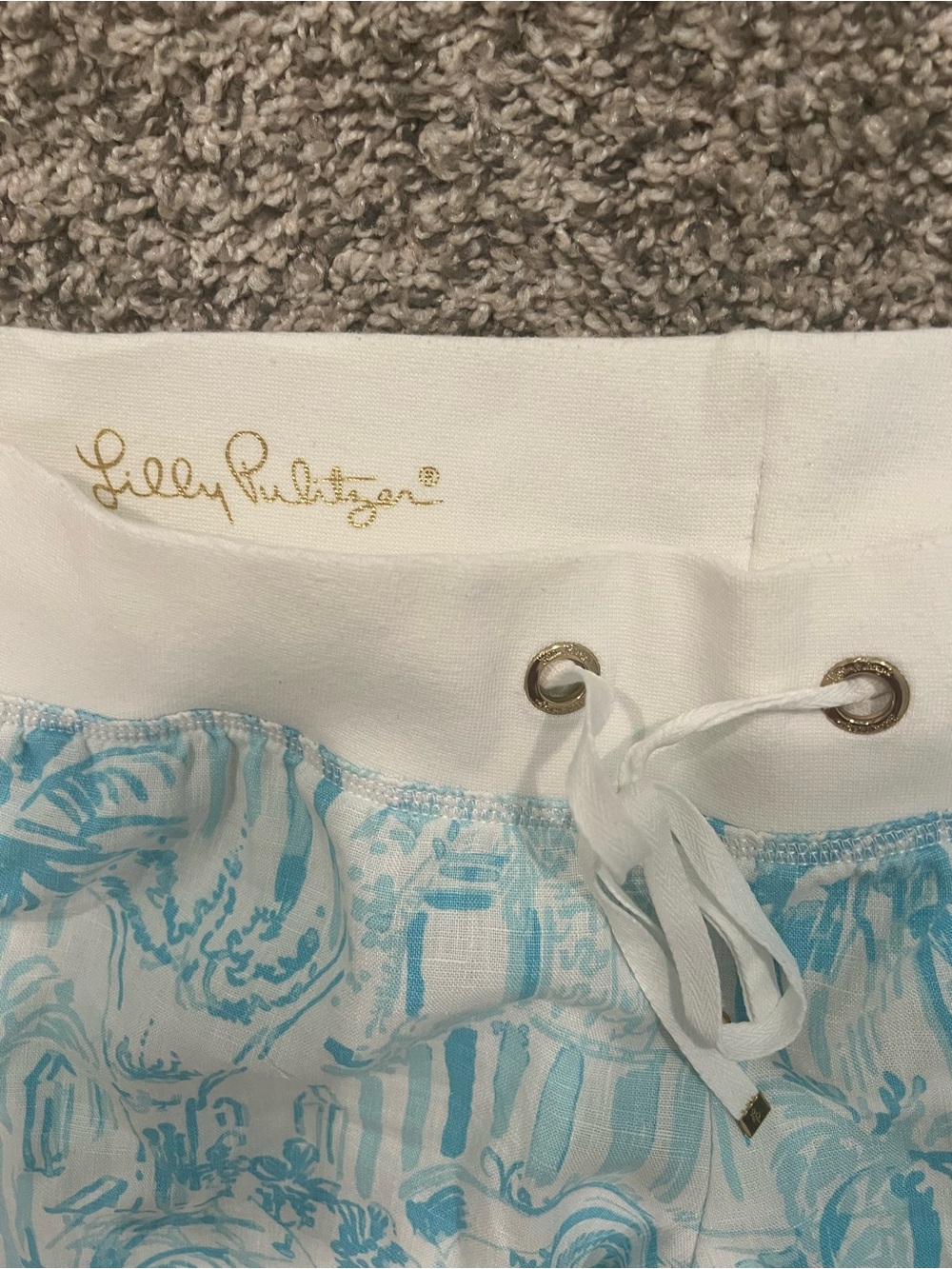 Lilly Pulitzer “Amalfi Blue Sunny State of Mind” Wide Leg Beach Pants - Picture 3 of 10